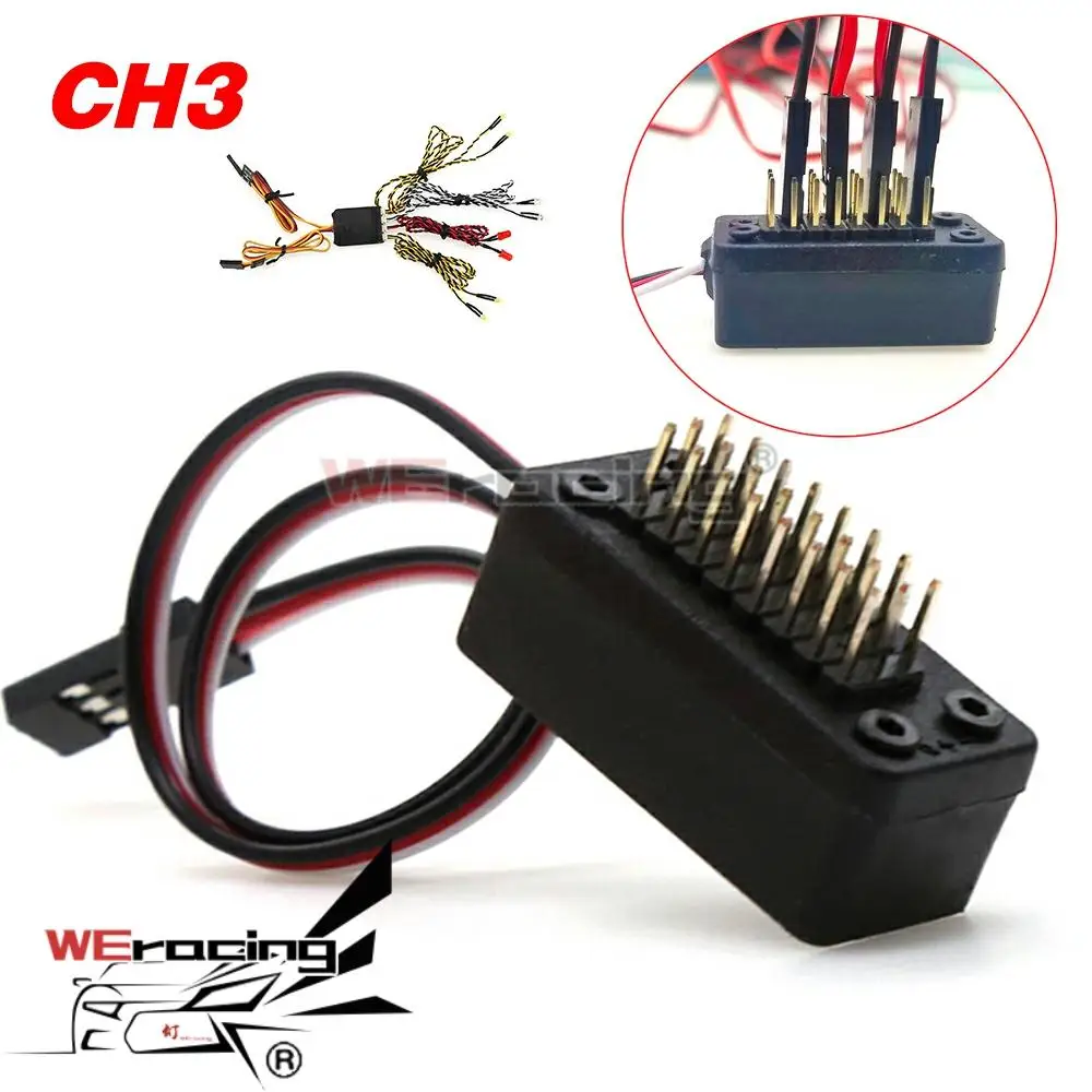 

CH3 Remote Control Switch Board Light Control Module one to eight port hub third channel for the Model RC Car Light Lamp
