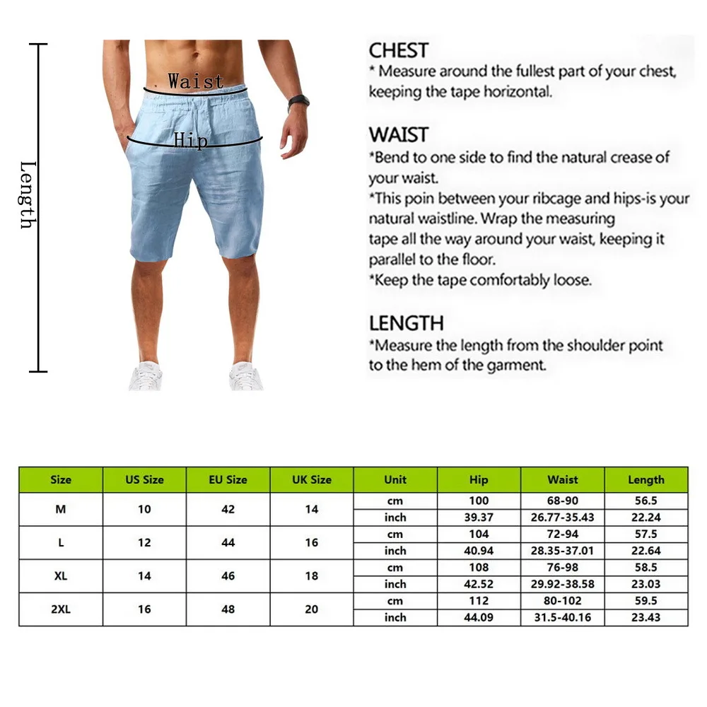 

2021 Summer new style men's casual sports cotton and linen comfortable fashion shorts jogging pants Drawstring Solid Color Cool