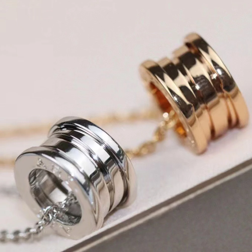 

KT High Quality Original BV Necklaces LOGO Roman Spring Spiral Necklace Woman Jewelry BVL Luxury Trend Brand Hot Sale Gift