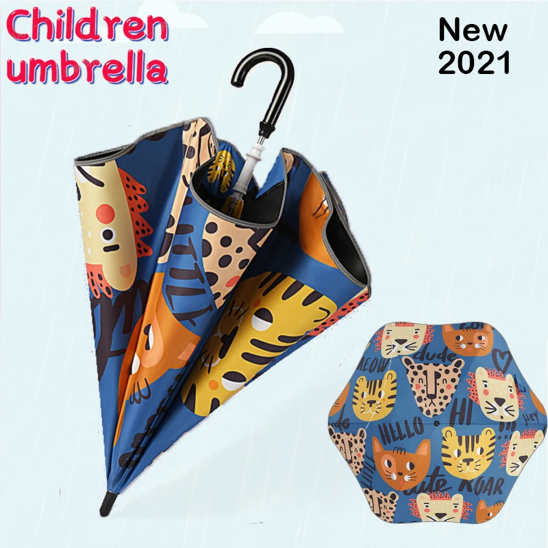 

Free Shipping 2021 Hot Sale Creative Round Corner Children Umbrella Student Cartoon Sun and Rain Parasol Umbrella Paraguas