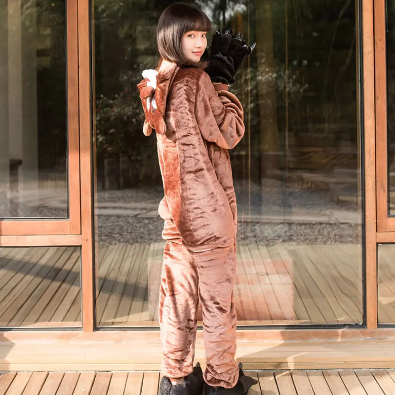 Для взрослых Аниме Onesie Мужчины Женщины Медведь пижамы мягкие Необычные Pijima