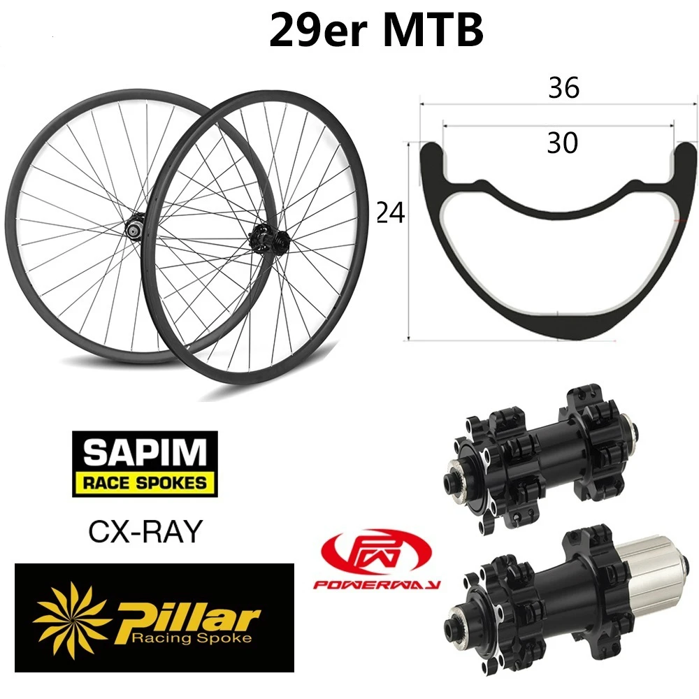 29er XC AM руль для горного велосипеда углеродный MTB Wheelset Taiwan Powerway M42 прямой Тяговый
