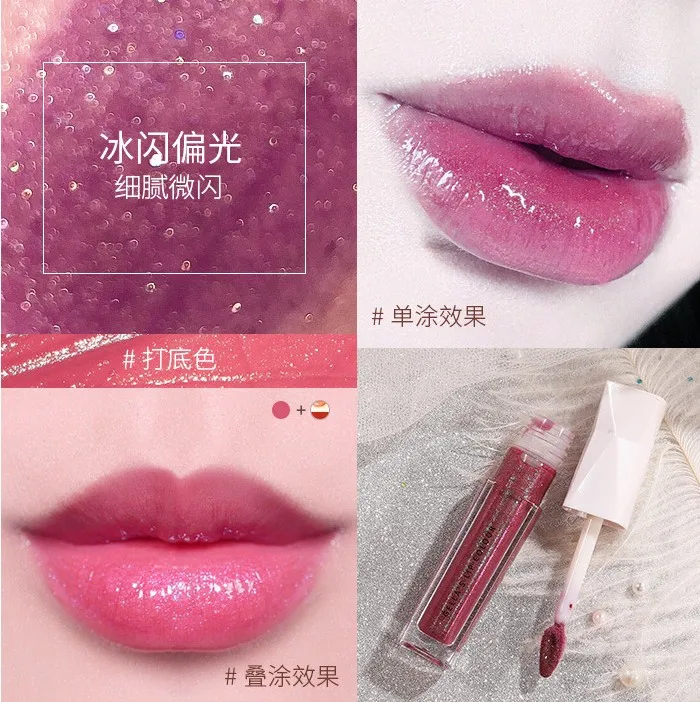 Мерцающий Блеск для губ прозрачный блеск жидкая помада матовая водостойкая