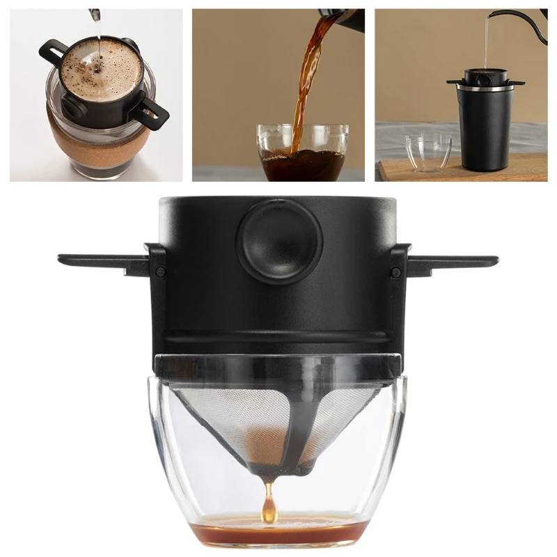

Портативный складной фильтр для кофе, многоразовый держатель для кофе, воронка для корзин, практичный заварник для чая и подставка, кофейни...