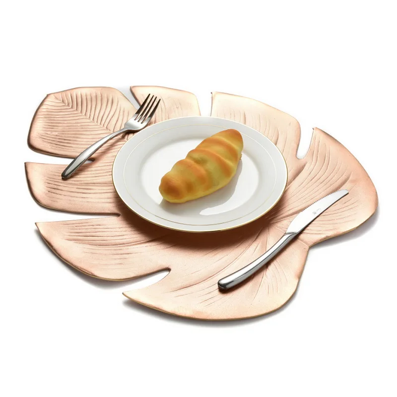 Тарелка для обеденных настольные подставки имитация листьев завод ПВХ