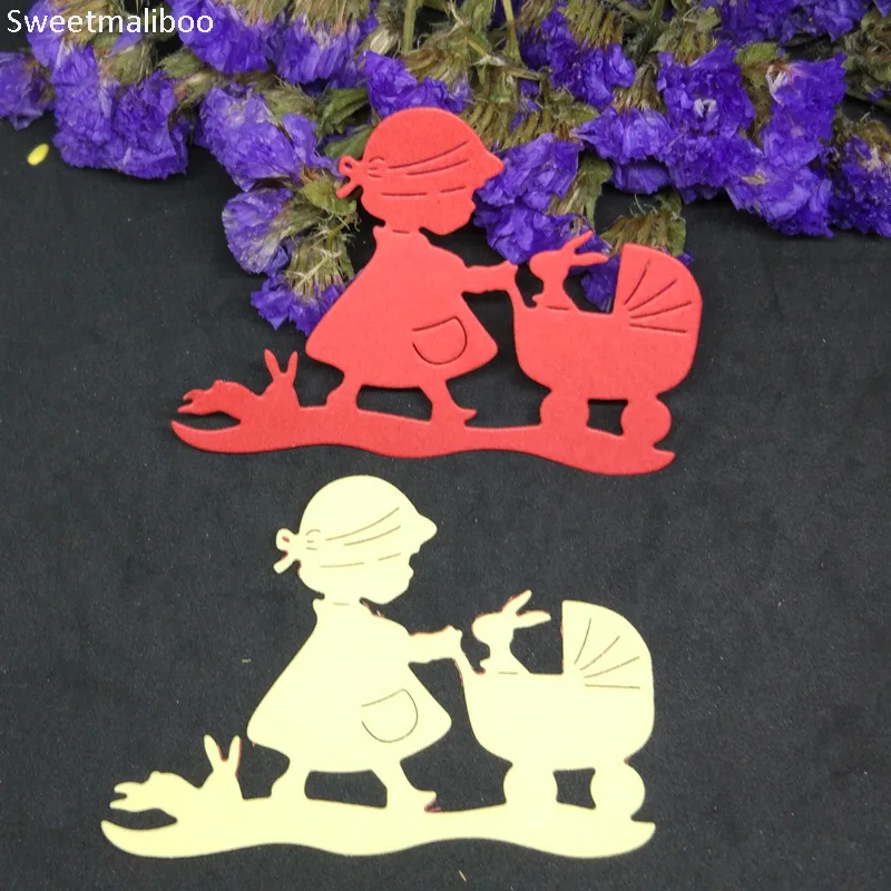 Пресс-формы Новинка 2021 тележка с кроликом для девочек штампы скрапбукинга