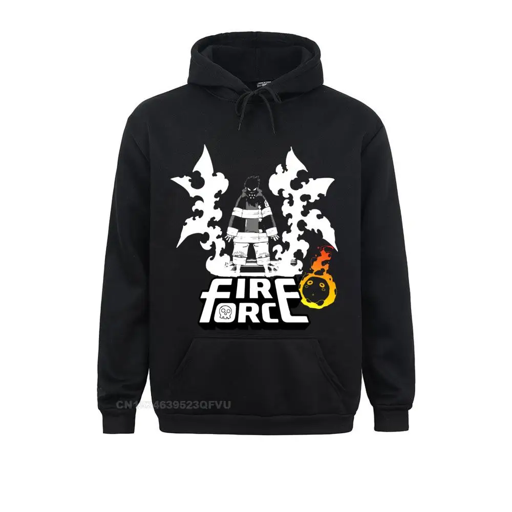 Novelty Fire Force Pullover Hoodie Men Pure Cotton Hoodies Firefighter Hero Enen No Shouboutai Anime Tees Clothing