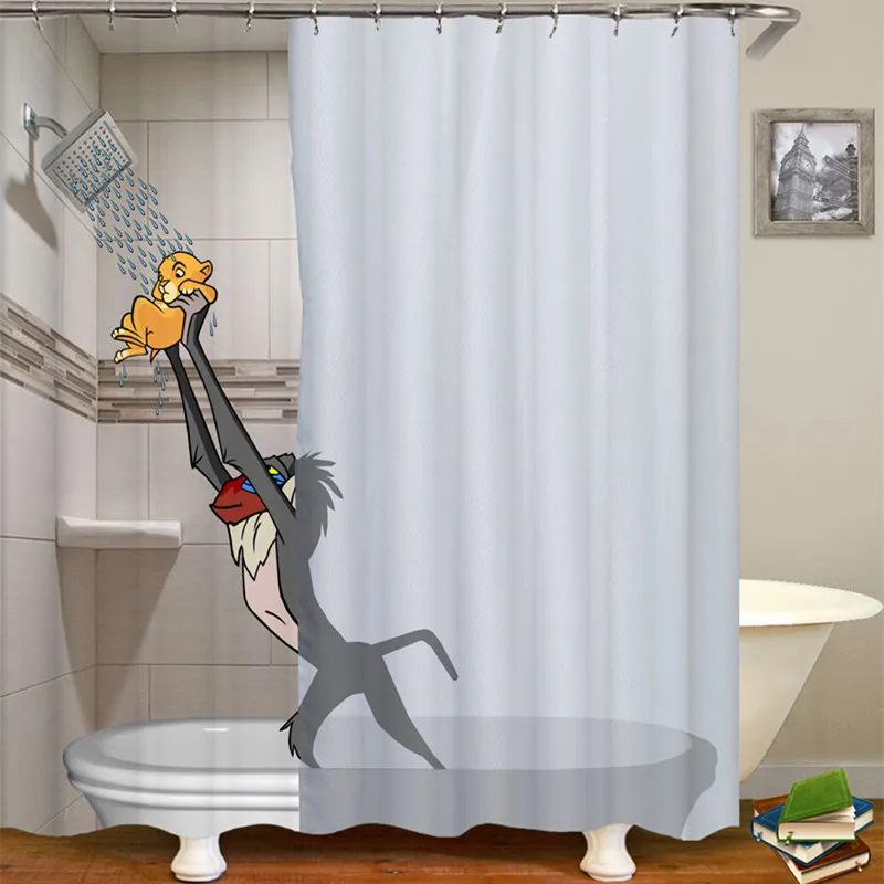 Забавная картина ткань для занавесок душа занавески с крючками ванной комнаты 3d