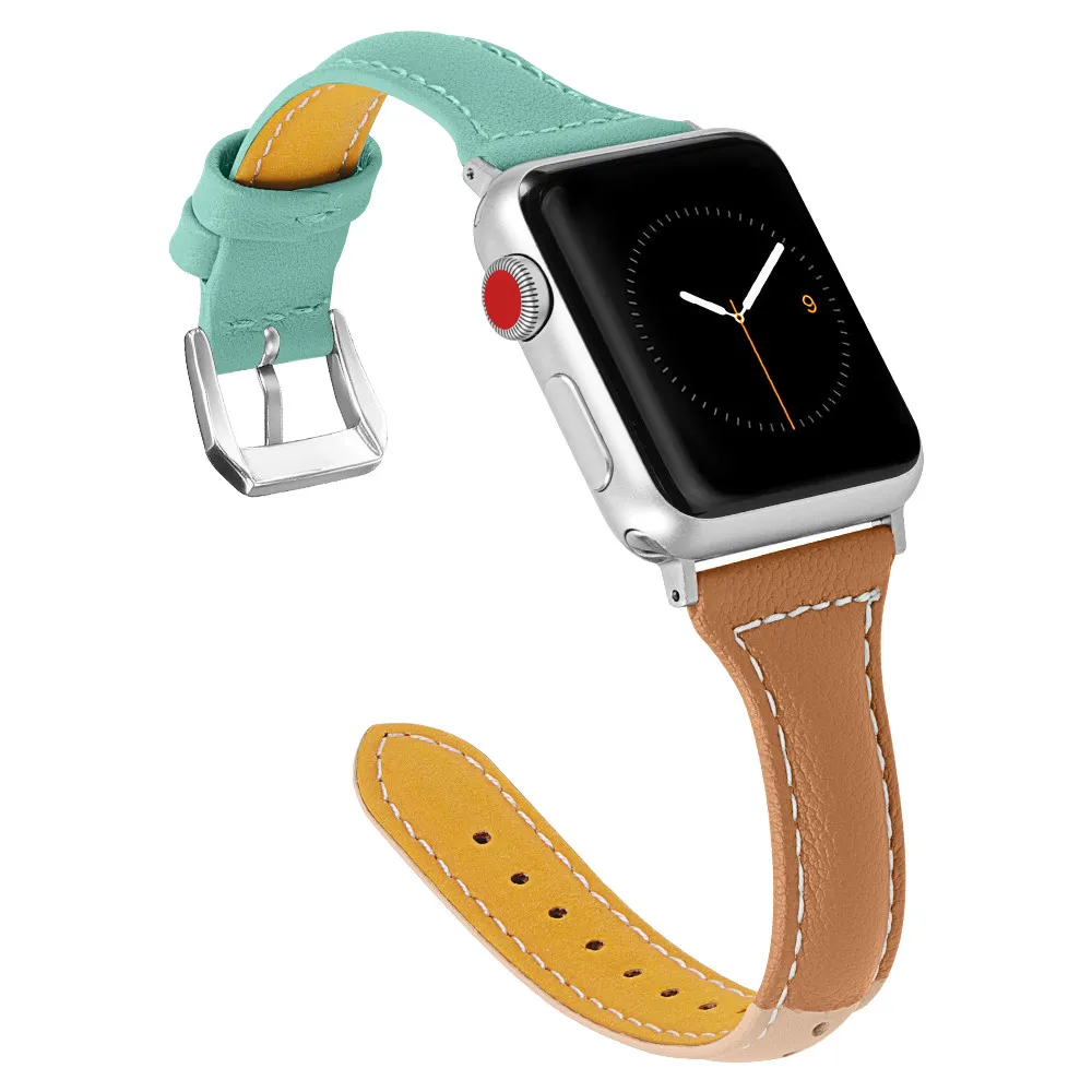 Кожаный браслет для Apple Watch Band Series 6/5/4/3 сменный ремешок трех цветов iWatch SE 42/38/40/44 мм |