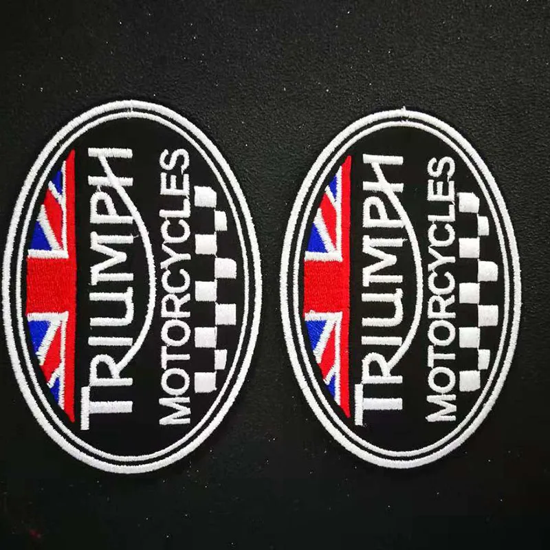 Вышитая аппликация с утюгом для мотоцикла triumph этикетка шитья панк байкерские