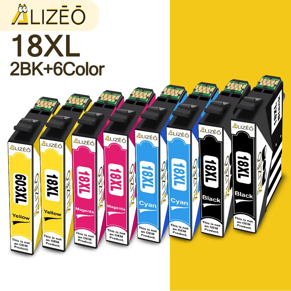 

Alizeo Compatible Ink Cartridges Epson 18XL T1811 T1814 T1811 XL For Epson XP-212 XP-30 XP-302 XP-305 XP-402 XP-405 XP-405WH