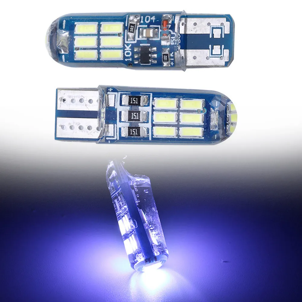 

2PCS Silicone Car Led T10 4014 15smd Canbus Width Light W5w License Plate Light Car Accessories License Plate Lights