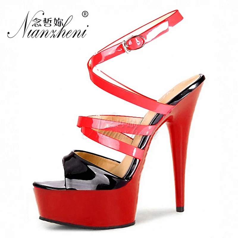 Туфли женские на высоком каблуке 15 см пикантные Водонепроницаемые босоножки