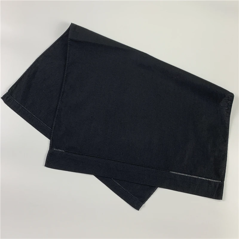 Набор из 12 модных черных льняных полотенец для гостей полотенце рук с вышивкой