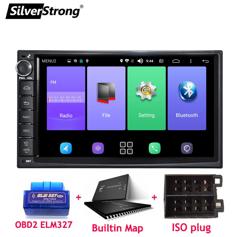 707M3 2G OBD SilverStrong Android9 1Din " Универсальный Автомобильный dvd радио Мультимедиа Bluetooth gps Навигация стерео MirrorLink 707M3 - Цвет: 707M3 2G OBD