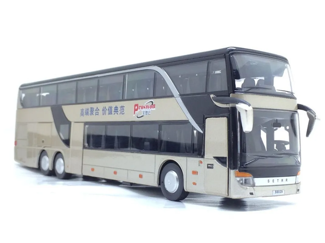 Sale High Quality 1:32 Alloy Pull Back Bus Imitation Double Sightseeing flash Toy Vehicle Children's Birthday Present | Игрушки и