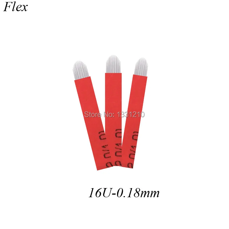 Набор 100 ламинированные иглы для микроблейдинга U образные 16 контактов 0 18 мм