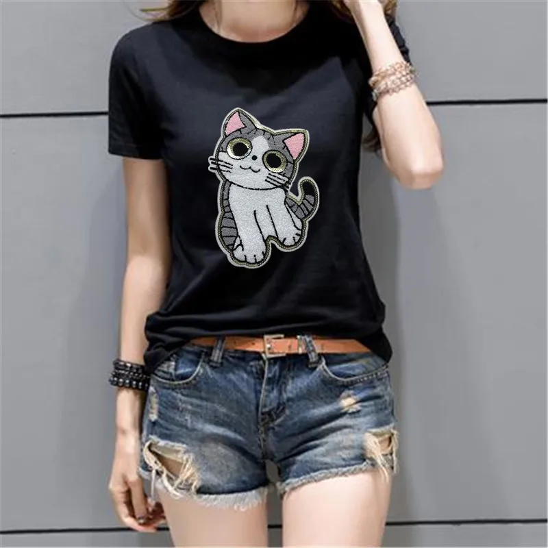 Нашивки с животными для одежды сделай сам 25 см байкерские нашивки кошками