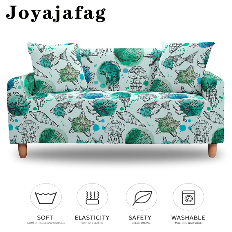 

The Underwater World Elastic Slipcover 1/2/3/4 Seater Stretch Sofa Cover For Living Room Sectional L Shape Couch Covers