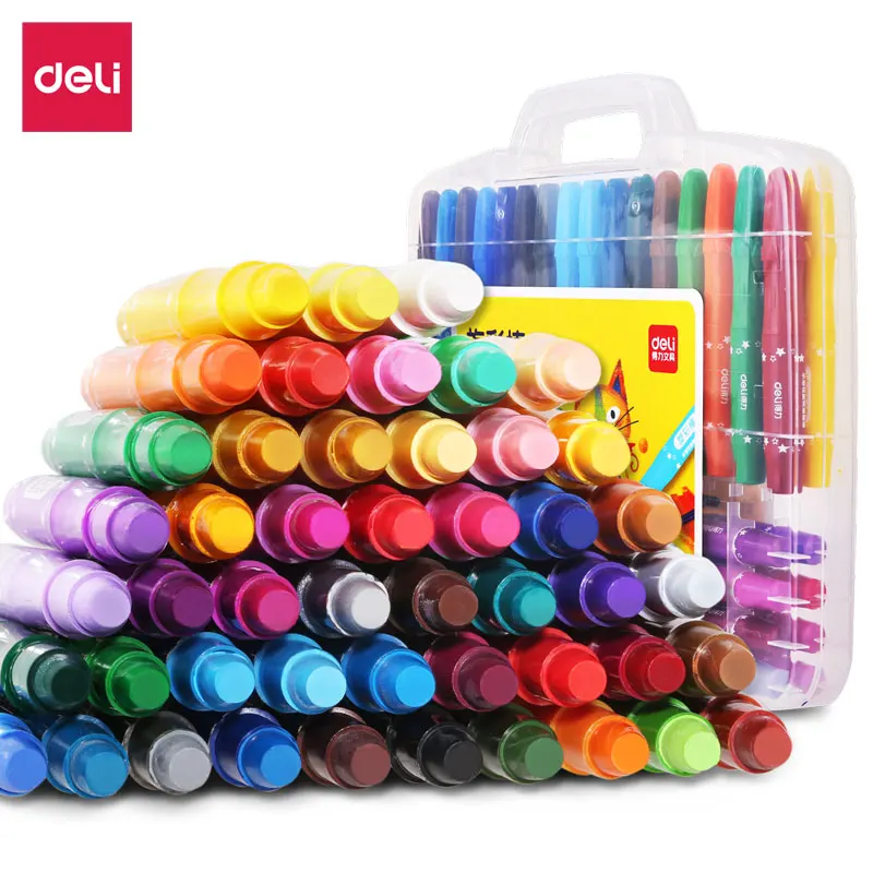 

Deli 12/24/36 non-toxic color water soluble oil pastel wax crayon set for school painting art supplies cute drawing pen kid gift