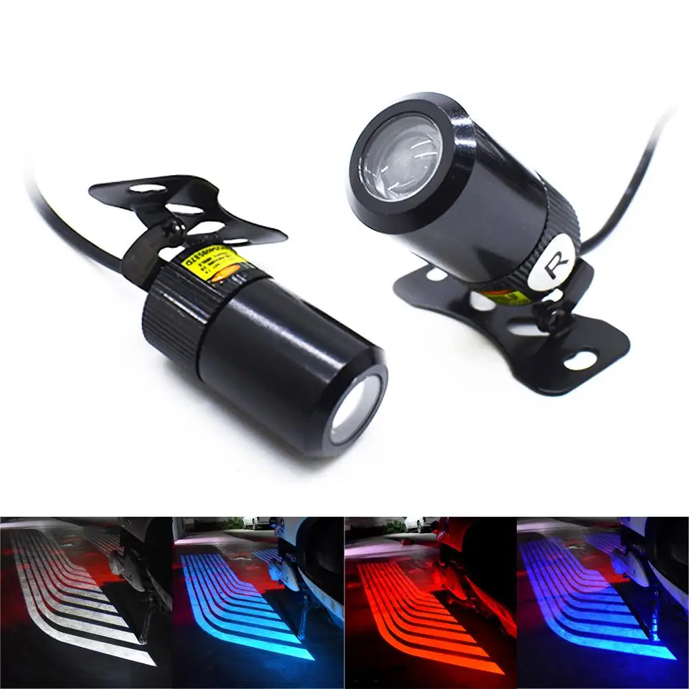 

2X Motorcycle Welcome Light Logo Shadow Lamp White Blue Red Green Led Projector Angel Wings Carpet Puddle Decoration Signal Bulb
