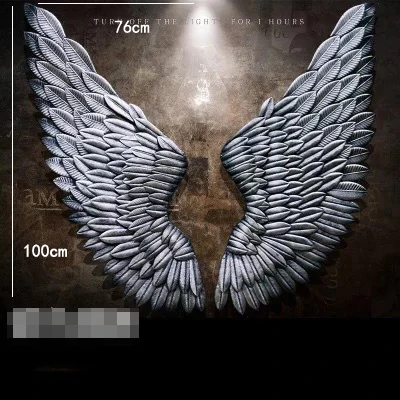76x100cm Ретро настенные украшения Лофт промышленный ветер железо искусство крыло настенный подвесной Ресторан креативное ремесло Ретро железное крыло реквизит украшение - Цвет: 76x100cm