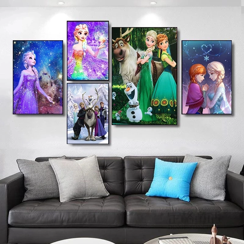 

Modular Hd Prints Frozen Snow Princess Picture Home Decor Wedding Paintings Canvas Poster Wall Art For Living Room No Framework