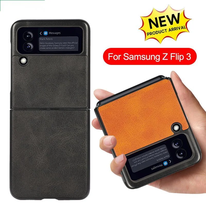 

For Samsung Galaxy Z flip 3 5g folding leather case with ultra-thin shockproof back cover