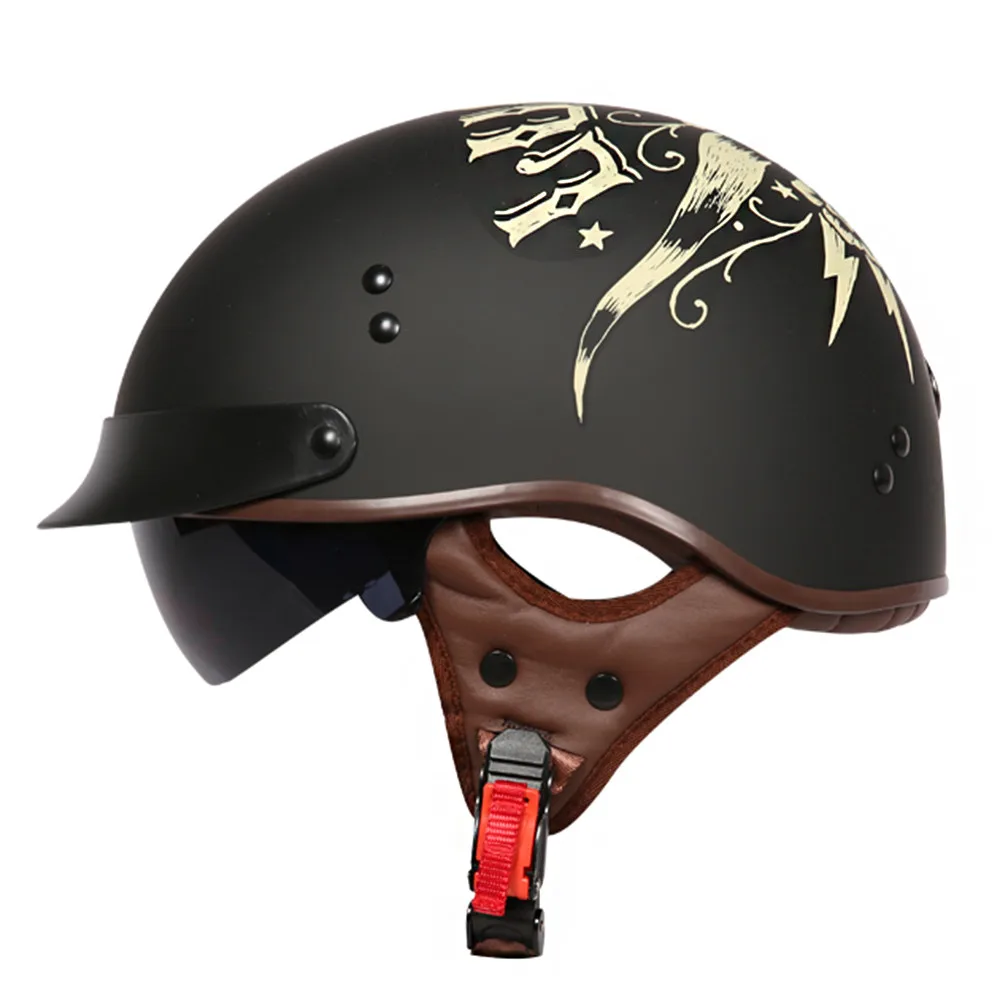 Cruiser Motorcycle Helmet Open Face Half Vintage T553 Moto Casque Casco motocicleta Capacete DOT Men's Helmets | Автомобили и