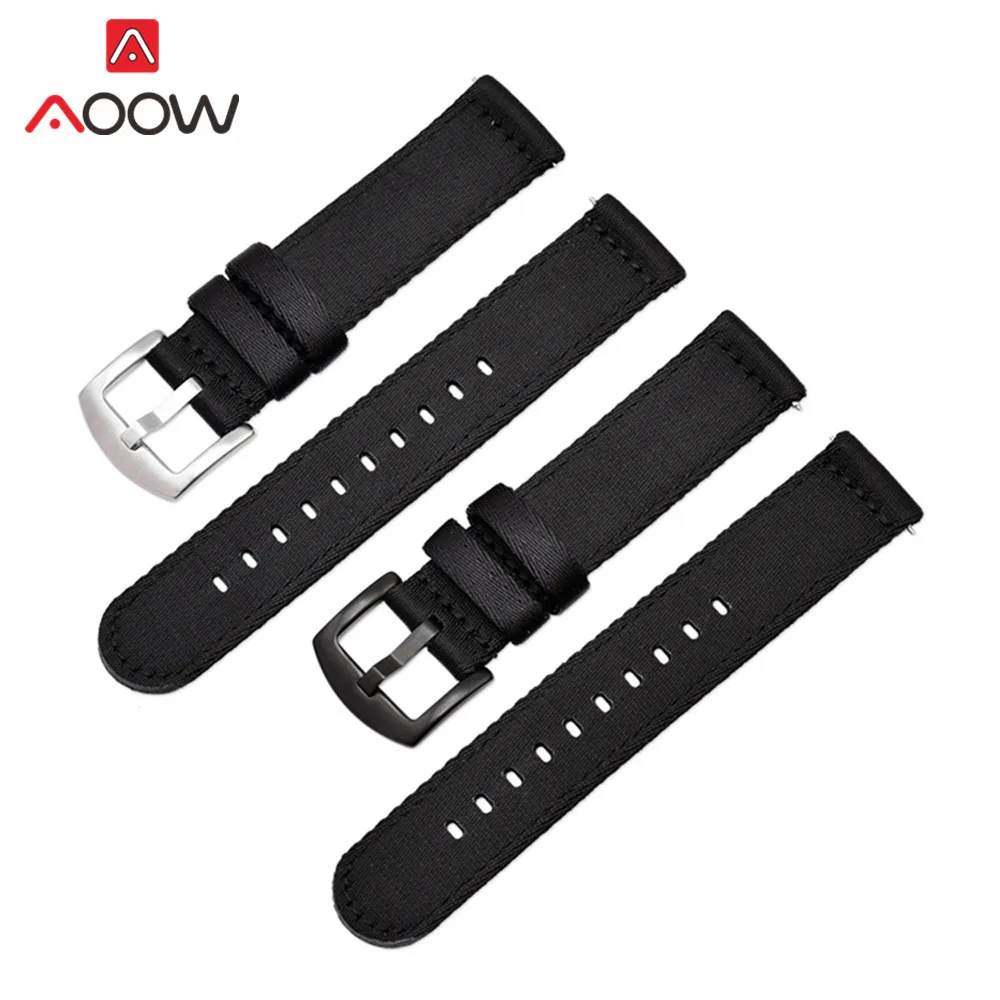 Нейлоновый ремешок 18 мм 20 мм 22 мм 24 мм для samsung Galaxy Watch Active2 40 мм 44 мм gear S2 Active2 huawei холст ремешок для часов браслет