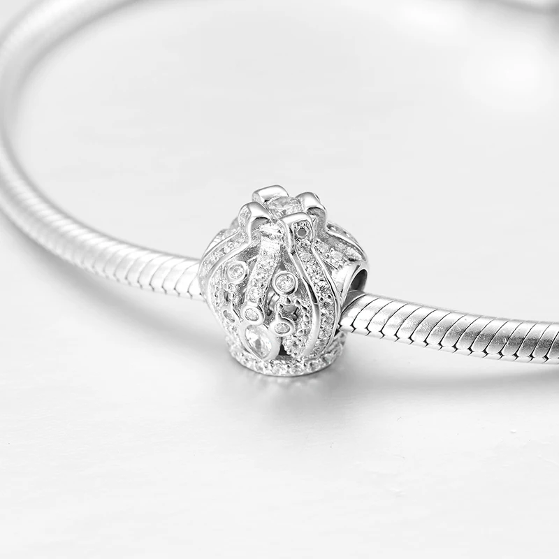 Сделай сам серебро 925 пробы модная Роскошная корона прозрачный CZ изящные бусины