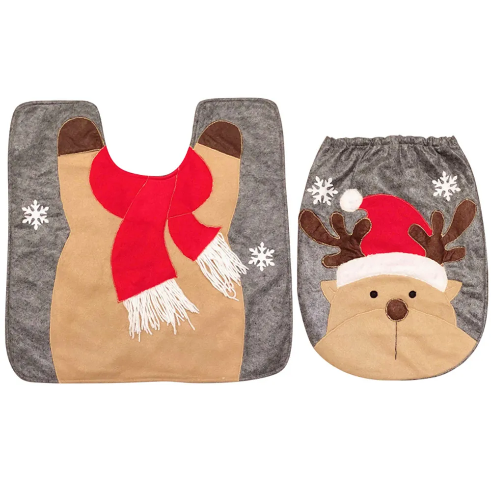 2019 рождественские украшения для дом ванная туалет накидка на сиденье бумажный