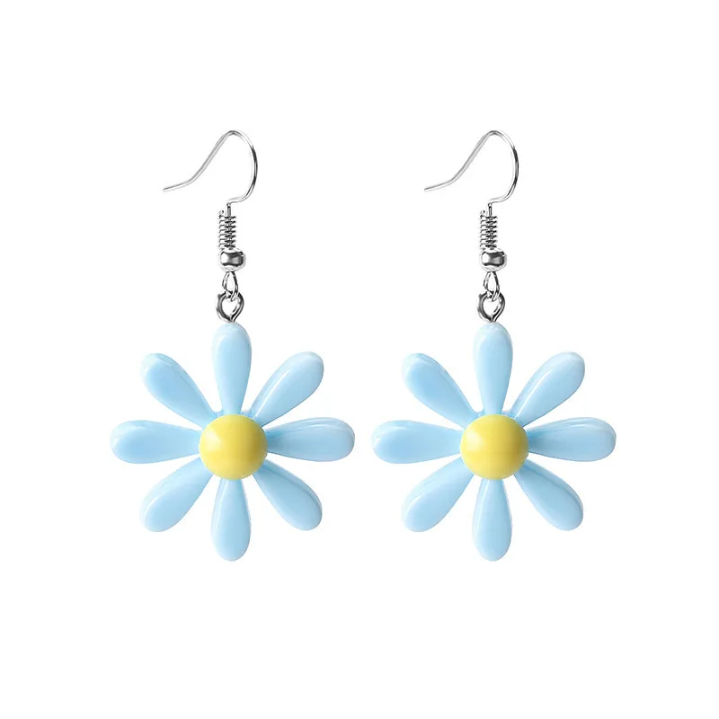 

Hot Style Personality Ladies Earrings Candy Color Resin Daisy Personality Flowers Wild Earrings Jewelry Gift