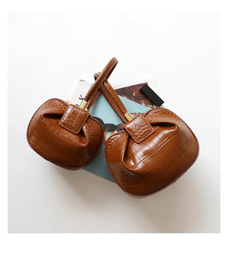 Fashion Catwalk Show Handbag Women New Ladies Genuine Leather Round Ball Hand Bag