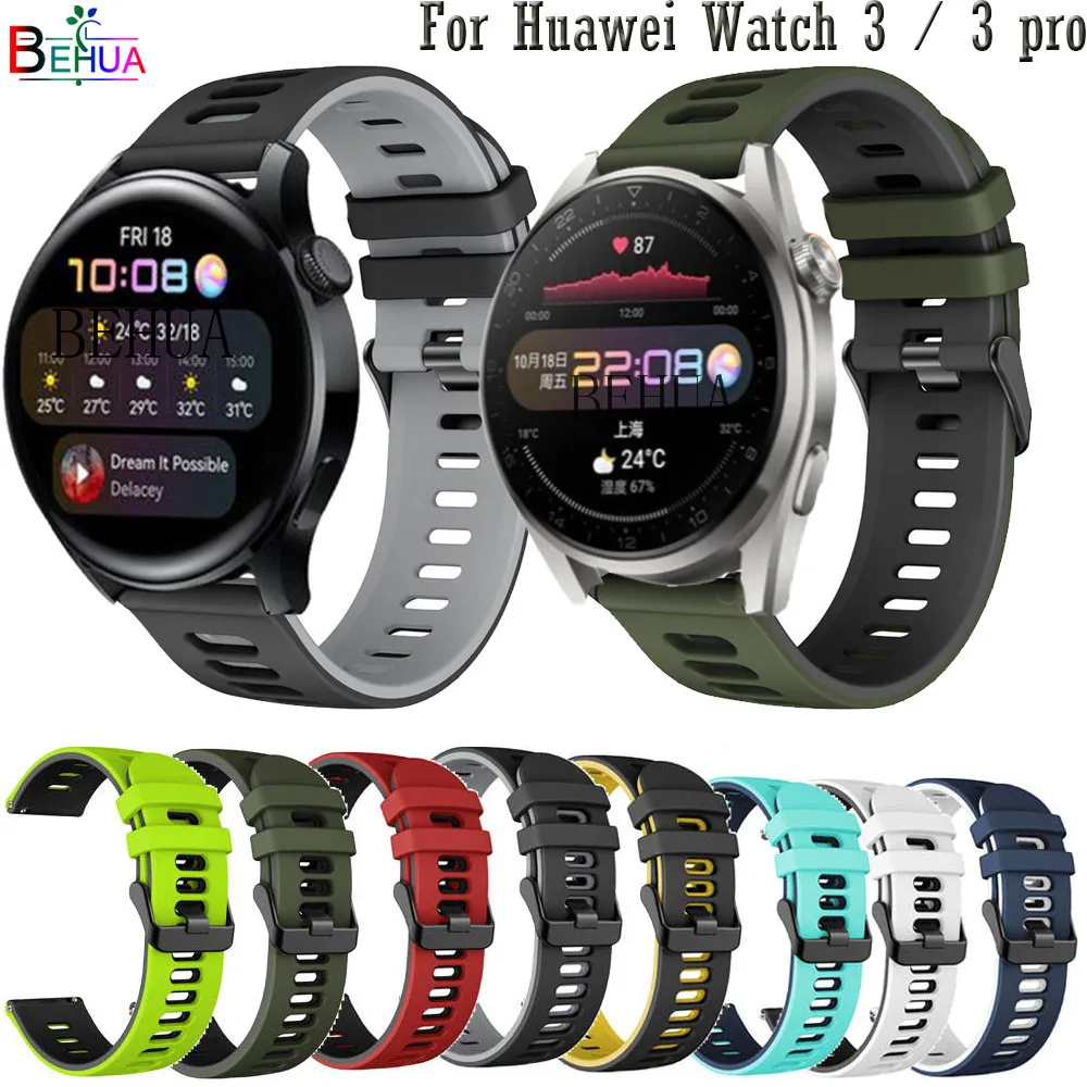 

Для huawei watch 3 pro Смарт-часы ремешок браслет наручных силиконовые ремешки для Ticwatch Pro 3 / Garmin Вену 2 браслет