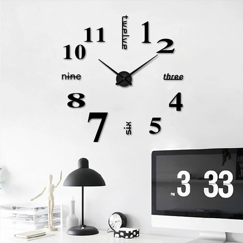 Новые Настенные Часы Horloge 3d Diy акриловые зеркальные наклейки бесшумный домашний