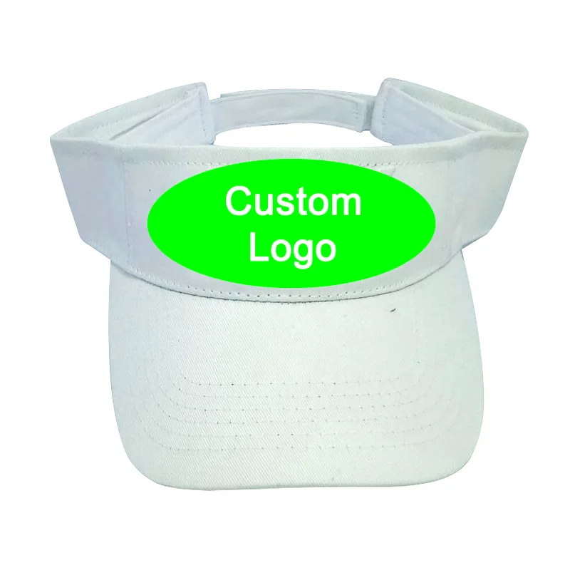 Customized Logo Personal Sticker Trademark Fast Shipping Outdoor Travel Sun Visor Cap Without Crown Football Tennis Baseball Hat