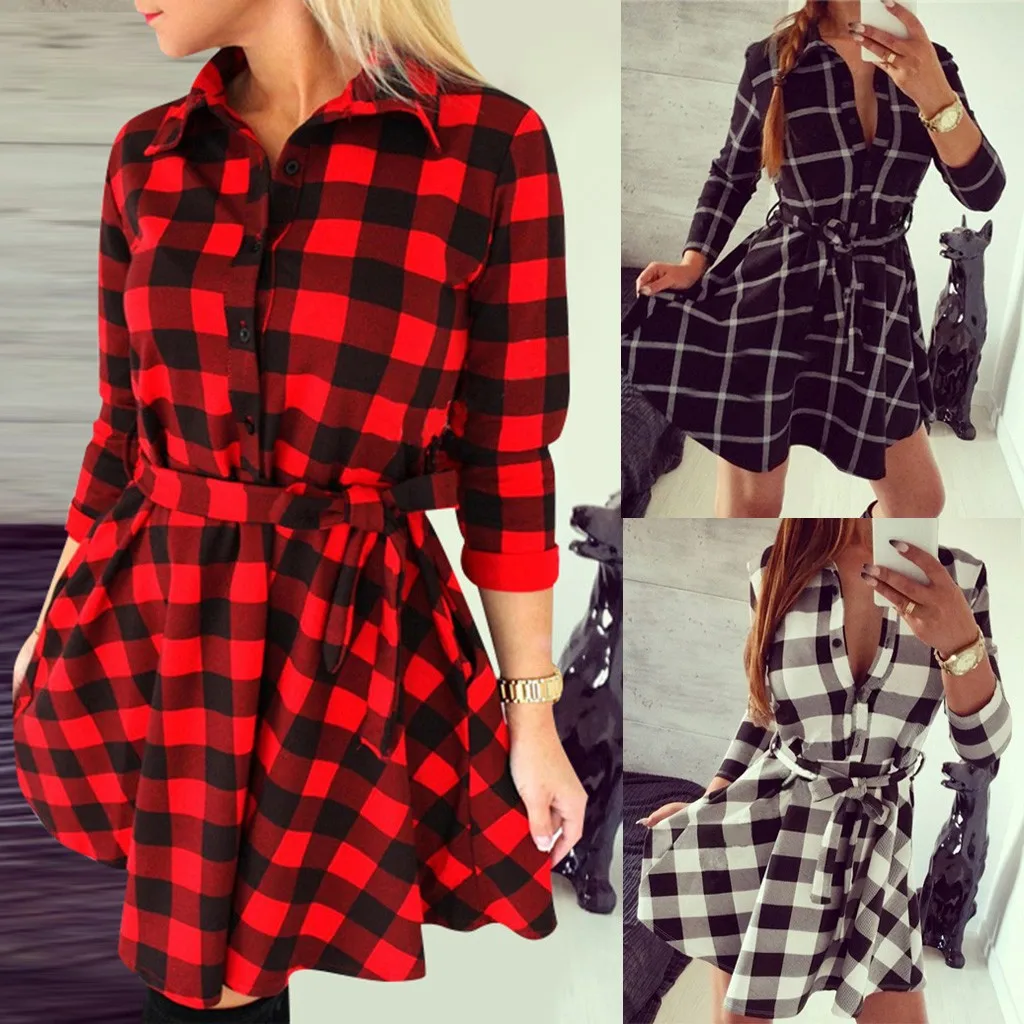 Женские вечерние платья рубашки в клетку три четверти мини платье длинная