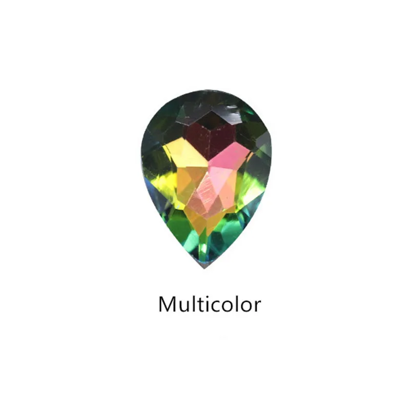 multicolor 4x6mm 10 шт ромбовидные кристаллы для ногтей AB Стразы драгоценные камни алмазное Золотое дно плоский задний камень 6*10 мм 3D амулеты аксессуары для ногтей - Цвет: multicolor 4x6mm