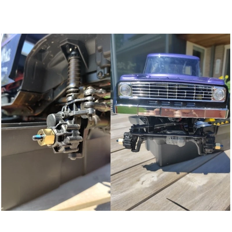 

4Pcs Heavy Brass 12mm Wheel Hex Wheel Hub Extended Adapter with Heavy Duty Brass Front Bumper with Servo Mount