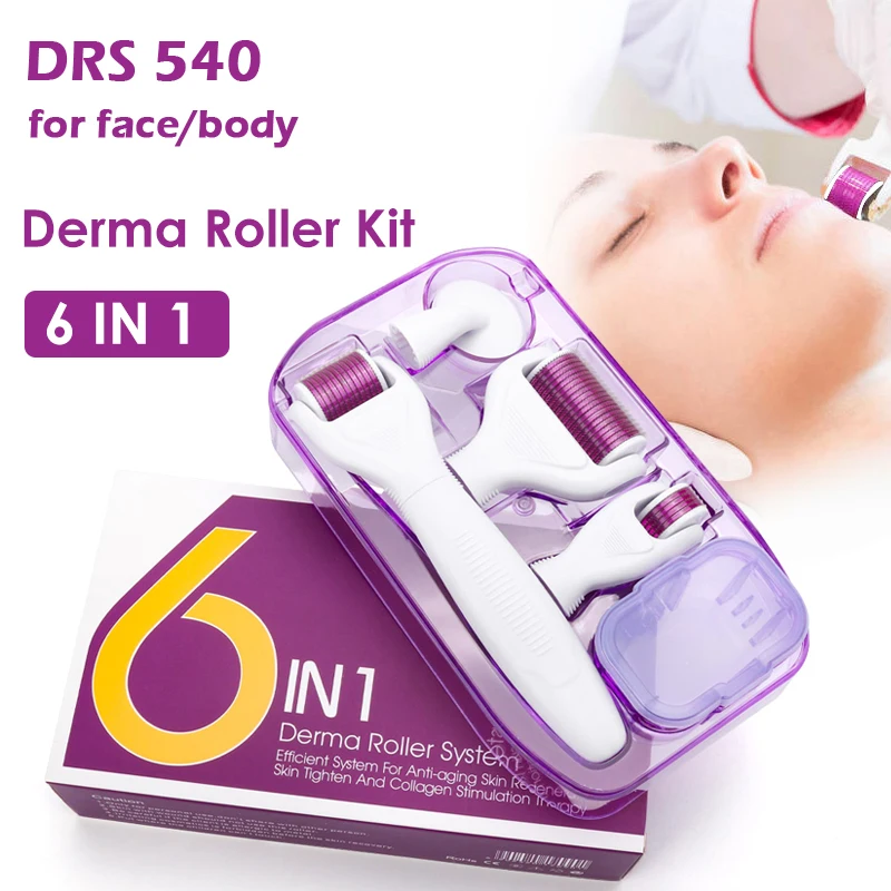 

Micro Needling Face Derma Roller System 540 Titanium Alloy Needles Kit for Acne Scars Treatement Face Body Skin Therapy