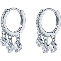 elegant crystal cz circle cuff ear clip 925 sterling silver zircon earrings for women piercing wedding trendy jewelry gifts new