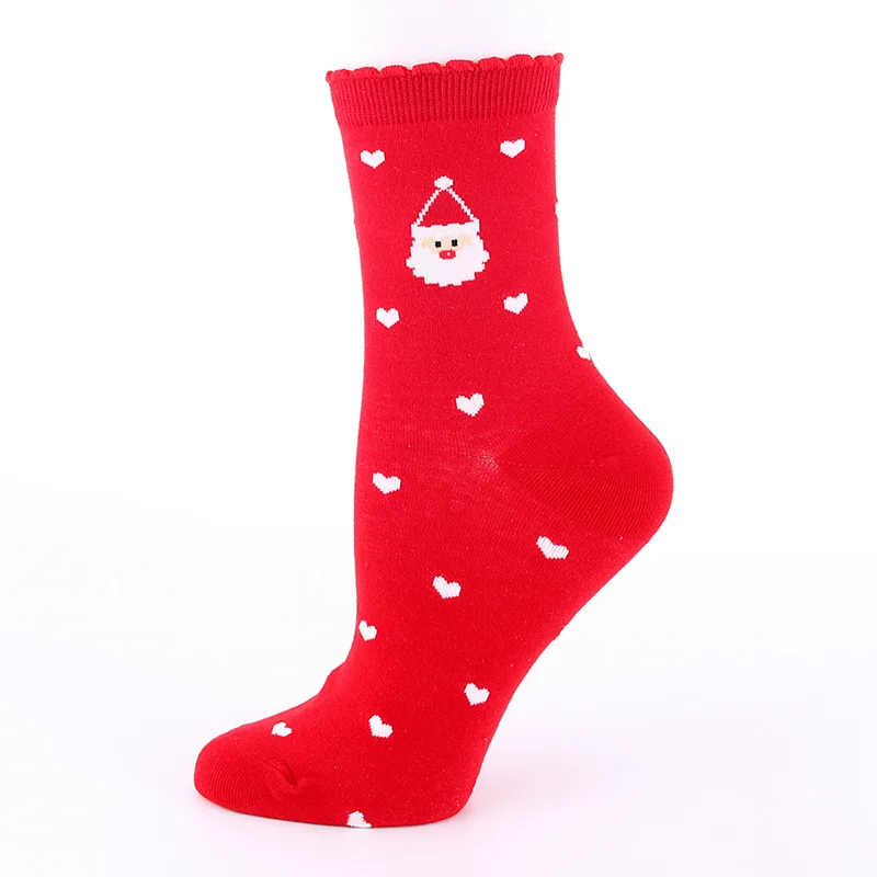 Y Cotton Socks Cute Funny Women Sock Colorful Cartoon Kawaii Santa Elk Socks Christmas Gift For Girls Cute funny design#F - Цвет: Y