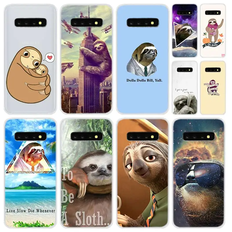 Мягкий силиконовый чехол для Samsung Galaxy S21 S20 Uitra S10 Lite S9 Plus Fe S8 S7edge sloth rose|Бамперы| |