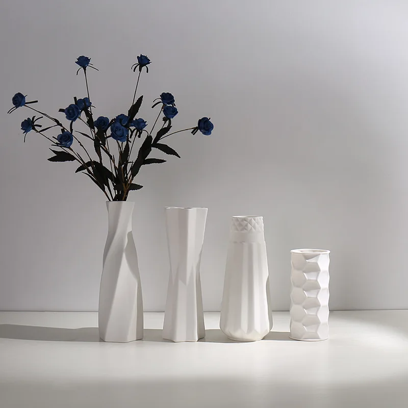 

Modern Ceramic Vases for Flowers Tabletop White Floor Vase Minimalist Decor Office Accessories Art Jarrones Vases BG50VS
