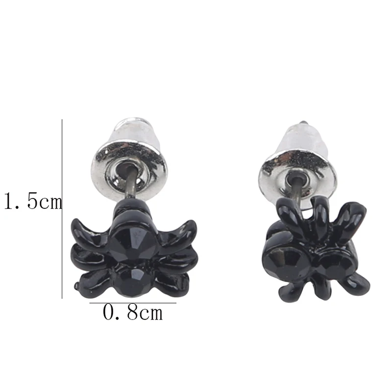 Персональный черный гвоздик в виде паука креативные серьги стиле хип хоп