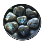 Кристалл лабрадорит, пальмовый камень, драгоценный камень, волшебный камень в форме сердца, камни в форме сердца