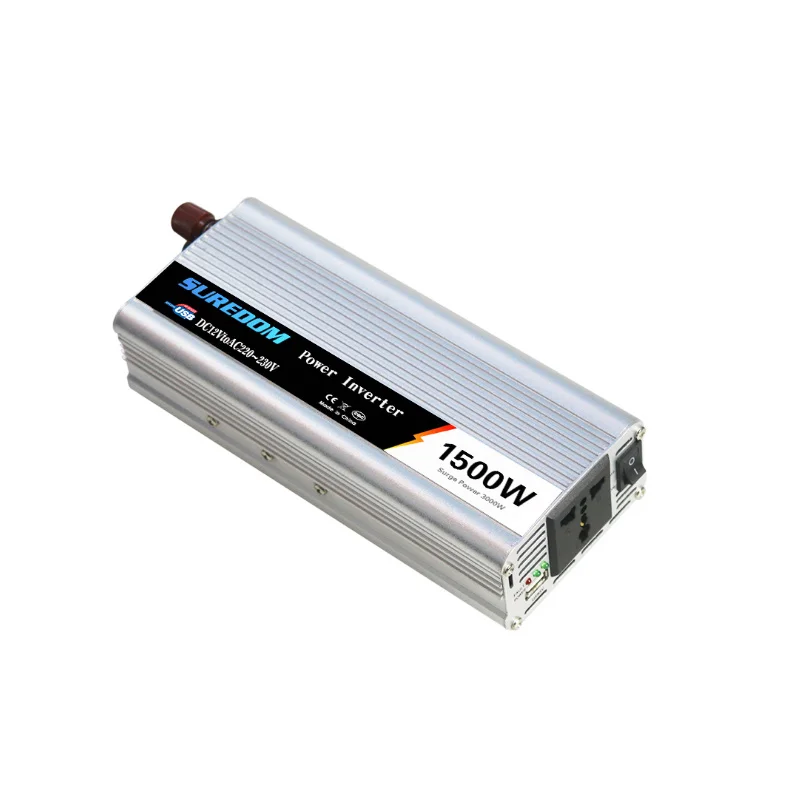 1500 Вт Инвертор с одним входом USB DC 12V 24V портативный автомобильный адаптер для