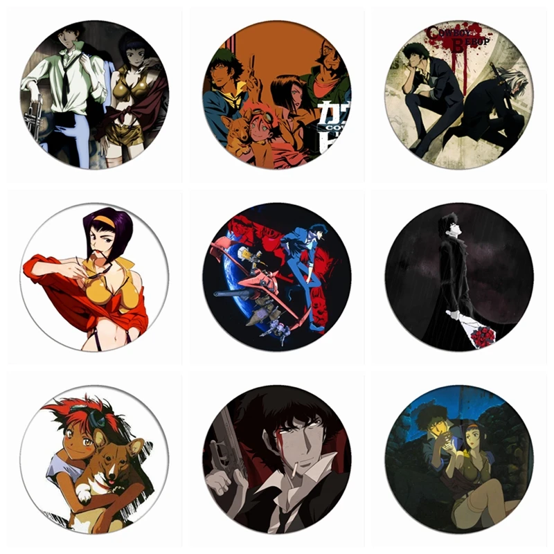 Cowboy Bebop Значки для косплея Спайк шпилька брошь икона Коллекция сумок Jet Black Faye