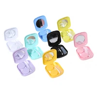 1 pcs pocket portable mini contact lens case easy carry make up beauty pupil storage box mirror container travel kit cute style